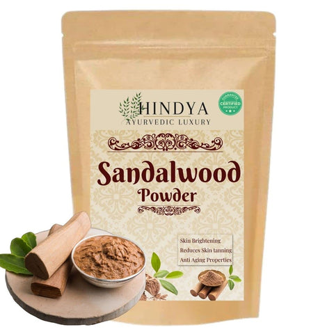 Hindya Ayurvedic Luxury Sandalwood Powder for face pack | Skin | Organic | Puja | Face Pack | for pooja, Sandal wooden powder, Chandan powder sticks,Tilak,Chandanam, chandana mutti, 100g