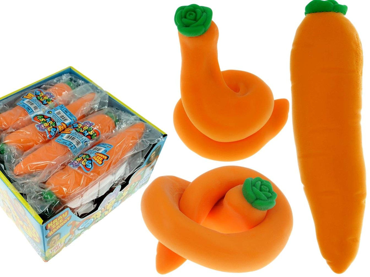 JA-RU Squishy Carrot Fidget Toy (12 Carrot Toys) Super Stretchy Jumbo Mochi Carrot Squishies for Kids & Adults. Stress & Anxiety Relief Therapy Autism Sensory Toys. Bulk Food Party Favors. 3342-12p