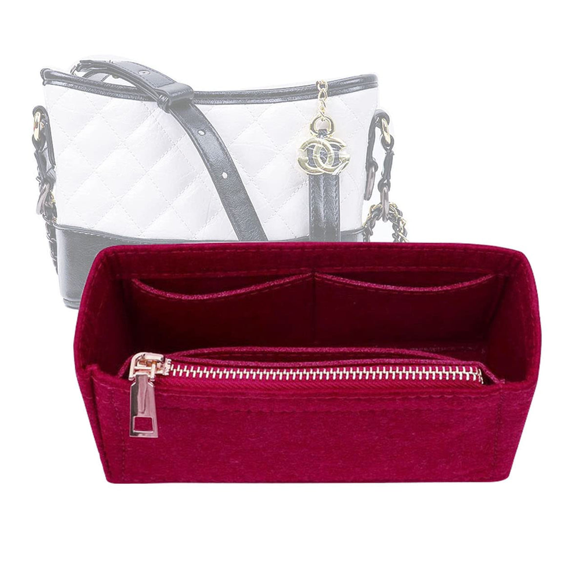 Lckaey Bag Organizer Insert- For Gabrielle Hobo Organizer -Pocket insert Organizer2015Claret-L