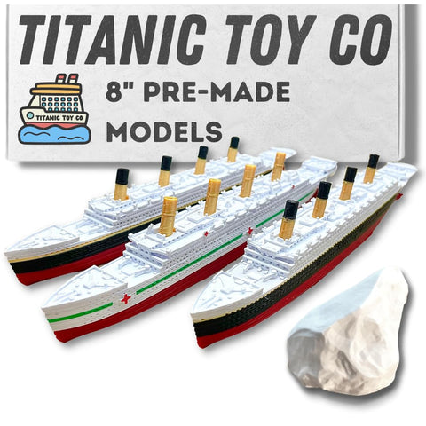 TitanicToyCo RMS Titanic Model Ship or Britannic or Olympic 8" Assembled Titanic Toys For Kids, Historically Accurate Titanic Toy, Titanic Ship, Titanic Cake Topper, Toy Ships, Titanic Boat