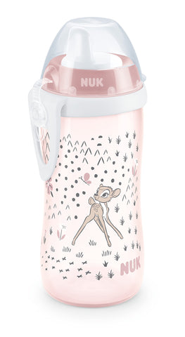 NUK Disney Bambi Kiddy Cup with Hard Spout, 300 ml, Leak-Proof, from 12 Months, BPA-Free, Pink, Pack of 1