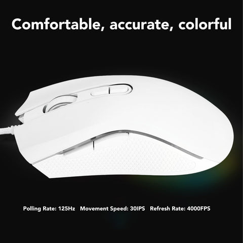 Serounder Wired Gaming Mouse, USB Optical Gamer Mouse with 7 Buttons, 4 DPI Adjustable 1200/1400 / 1600/3200, for Laptap PC