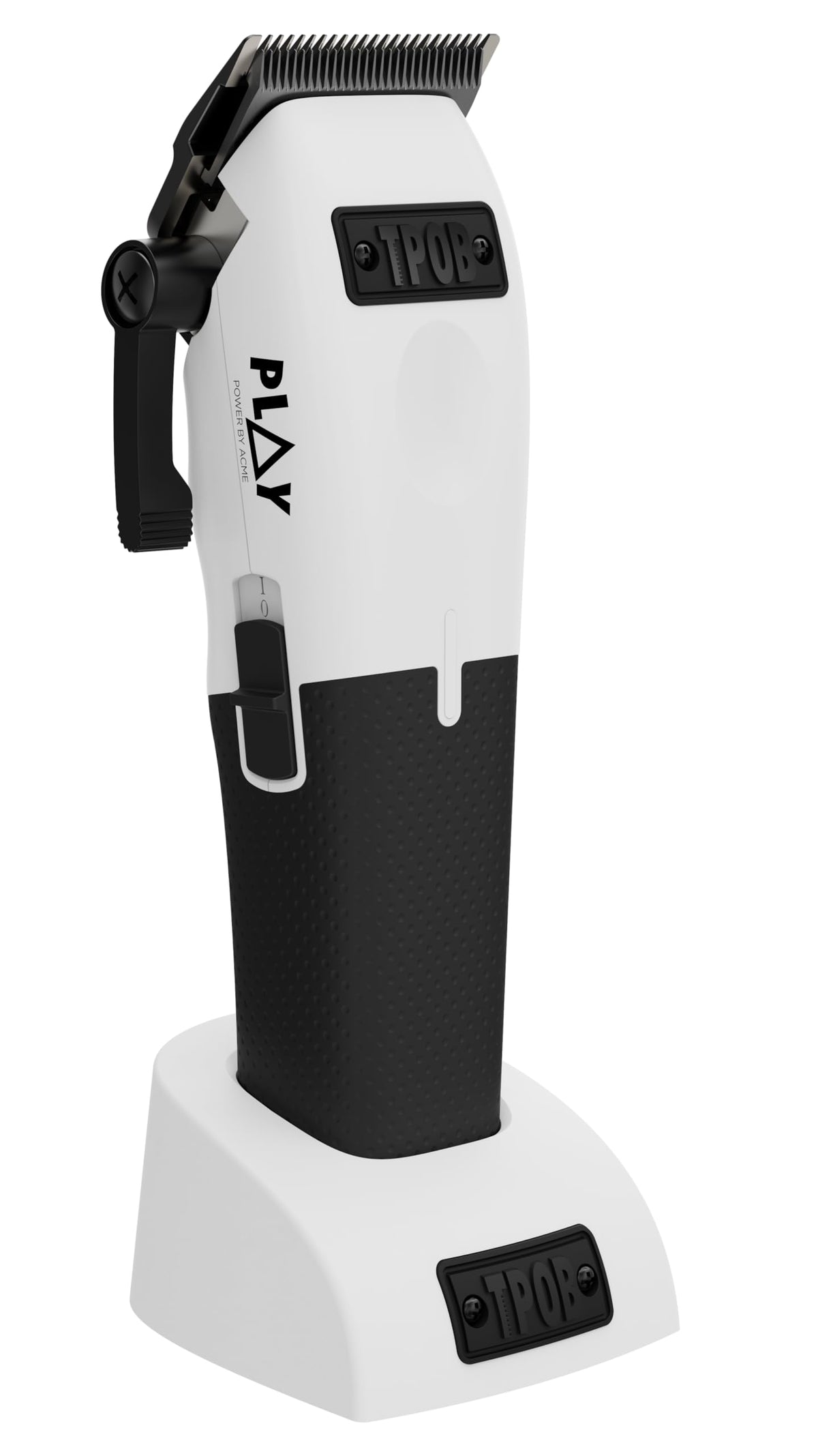 TPOB Play Barber Hair Clippers for Men 7500 RPM White with Rubber Grips (Play Clipper)