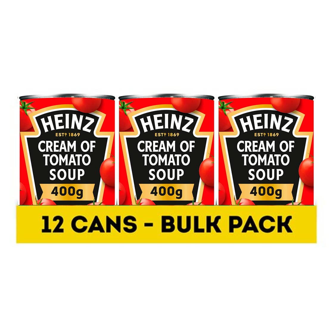 Heinz Classic Soup: Cream of Tomato Soup, 400 g (Pack of 12) - vegetarian soup with plant power