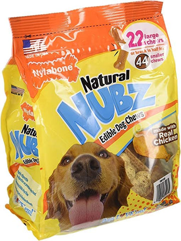 (pack of 2) Nylabone Natural Nubz Edible Dog Chews 22ct. (2.6lb/bag) -Total 5.2lb (Limited Edition)