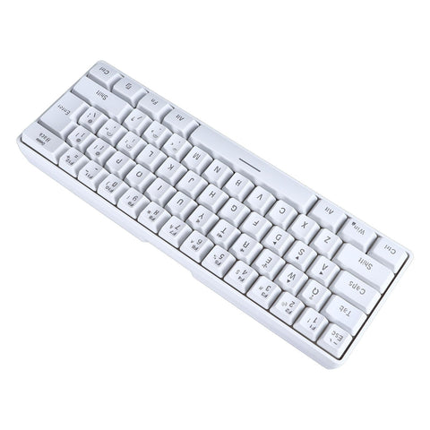 Zunate RGB Backlit, 3 Modes 61 Keys Gaming Keyboard, Membrane Keyboard, Space Saving, Reliable and, for Home Office Use (White)