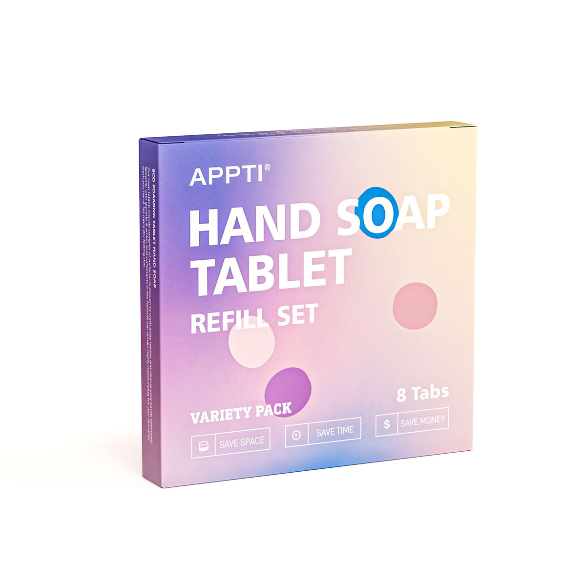 APPTI Foaming Hand Soap Refill Tablets 8 Pack, 70 fl oz total (makes 8x 8.75 fl oz bottles of soap), Moisturizing Hand Wash Pods Soft Hand Wash (Mix)