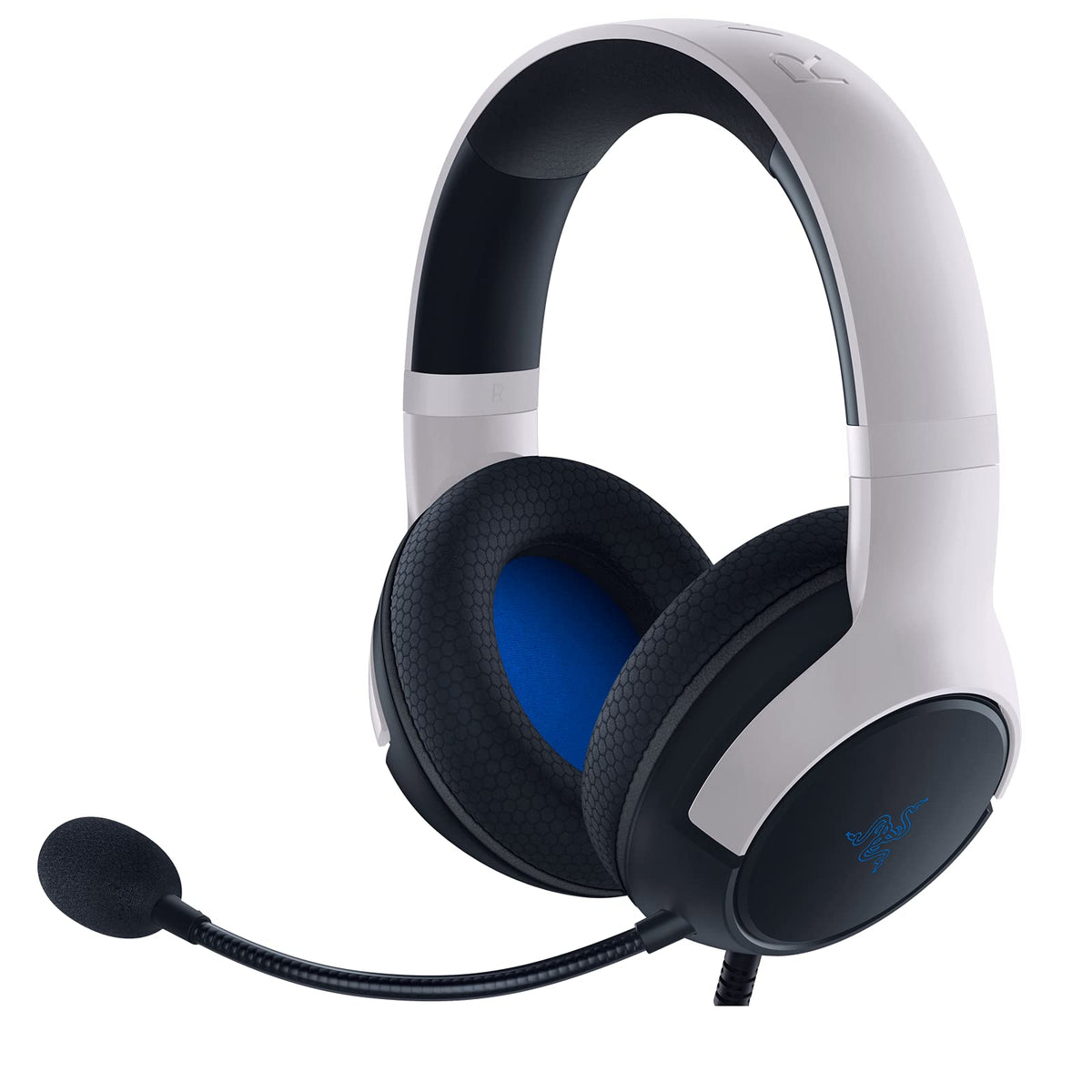 Razer Kaira X Wired Headset for PlayStation 5, PC, Mac & Mobile Devices: TriForce 50mm Drivers, HyperClear Cardioid Mic, Flowknit Memory Foam Ear Cushions, On-Headset Controls - White/Black (Renewed)