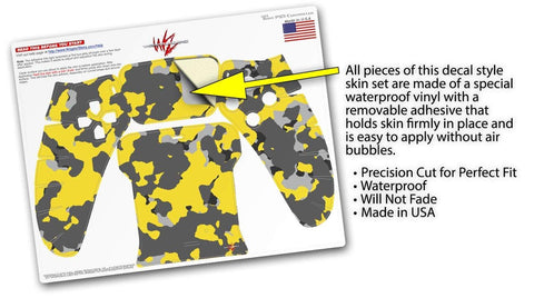 WraptorSkinz Skin Wrap Compatible with Sony PS5 DualSense Controller WraptorCamo Old School Camouflage Camo Yellow (Controller NOT Included)