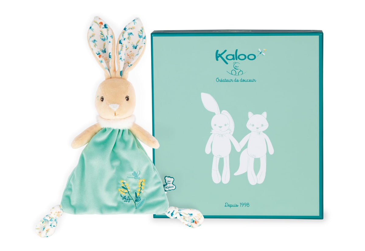 KALOO - Fripons - Doudou Triangular Justin The Rabbit - Doudou Fluffy and Supersoft - 20 Cm - from Birth, K963670