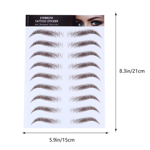 Beaupretty 4pcs 6D Hair Like Authentic Eyebrows Waterproof Eyebrow Semi Permanent Tattoo Stickers Brow Shaper for Women Men Makeup (Pattern 1)