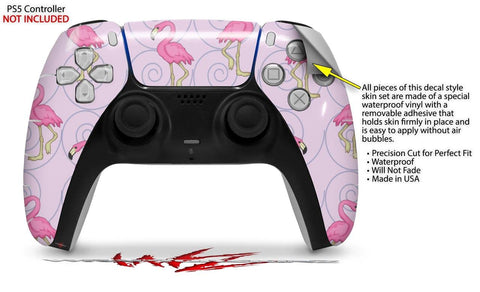 WraptorSkinz Skin Wrap Compatible with Sony PS5 DualSense Controller Flamingos on Pink (Controller NOT Included)