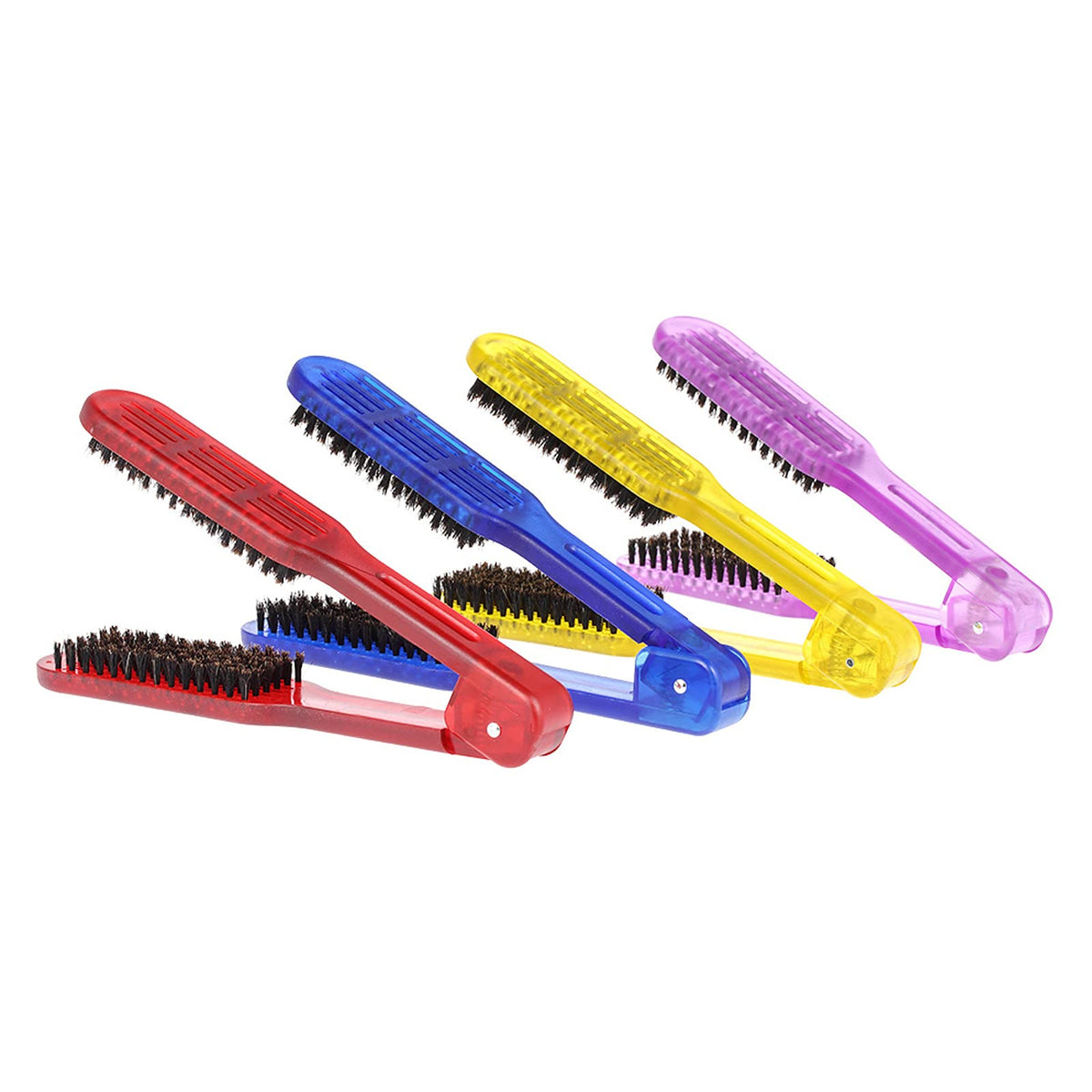 Hair Straightener Brush V Shape Hair Comb Folding Hair Straightening Brush Salon Hair Styling Tool Random Color