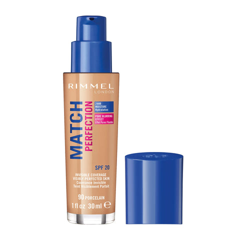 Rimmel Match Perfection Liquid Foundation - 90 Porcelain, 30ml