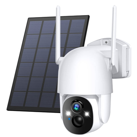 Wireless Cameras for Home/Outdoor Security, Solar Security Cameras Wireless Outdoor 355ÃƒÆ’Ã†â€™ÃƒÂ¢Ã¢â€šÂ¬Ã…Â¡ÃƒÆ’Ã¢â‚¬Å¡Ãƒâ€šÃ‚Â°PTZ, 3MP 2K FHD WiFi Camera with Spotlight, Motion Detection, Siren, Color Night Vision, 2-Way Talk, SD/Cloud