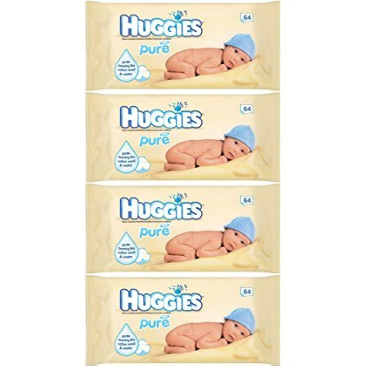 Huggies Pure Baby Wipes 56 Count (Pack of 4) 224 Wipes Total