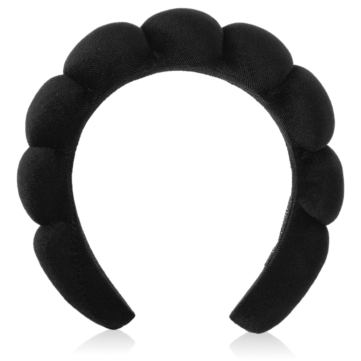 YUXIANLB Spa Headbands for Washing Face, Sponge Headband for Women Teen Girls, Terry Cloth Headband Clouds Soft Hairband Skincare Makeup Headbands for Shower, Hair Accessories (Black)