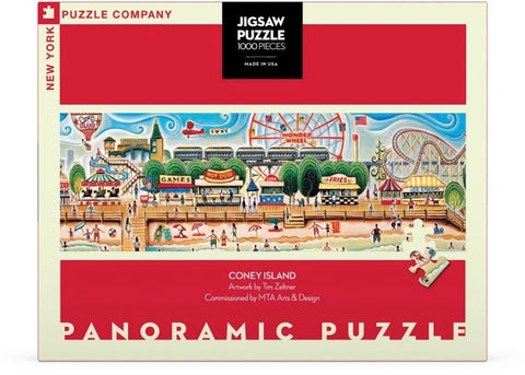 New York Puzzle Company - Transit Posters Coney Island - 1000 Random Cut Jigsaw Puzzle for Adults by Tim Zeltner