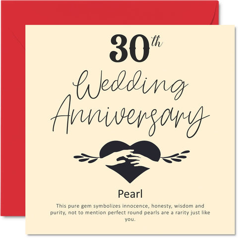 Stuff4 30th Anniversary Card for Husband, Boyfriend, Wife, Girlfriend - 5.7 x 5.7 Inch Greeting Card with Envelope