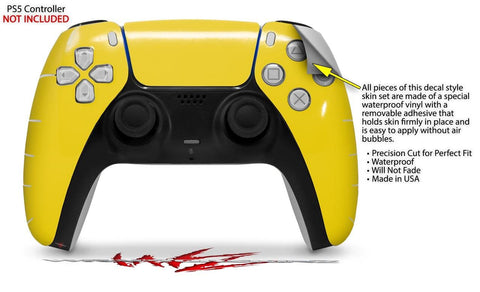 WraptorSkinz Skin Wrap Compatible with Sony PS5 DualSense Controller Solids Collection Yellow (Controller NOT Included)