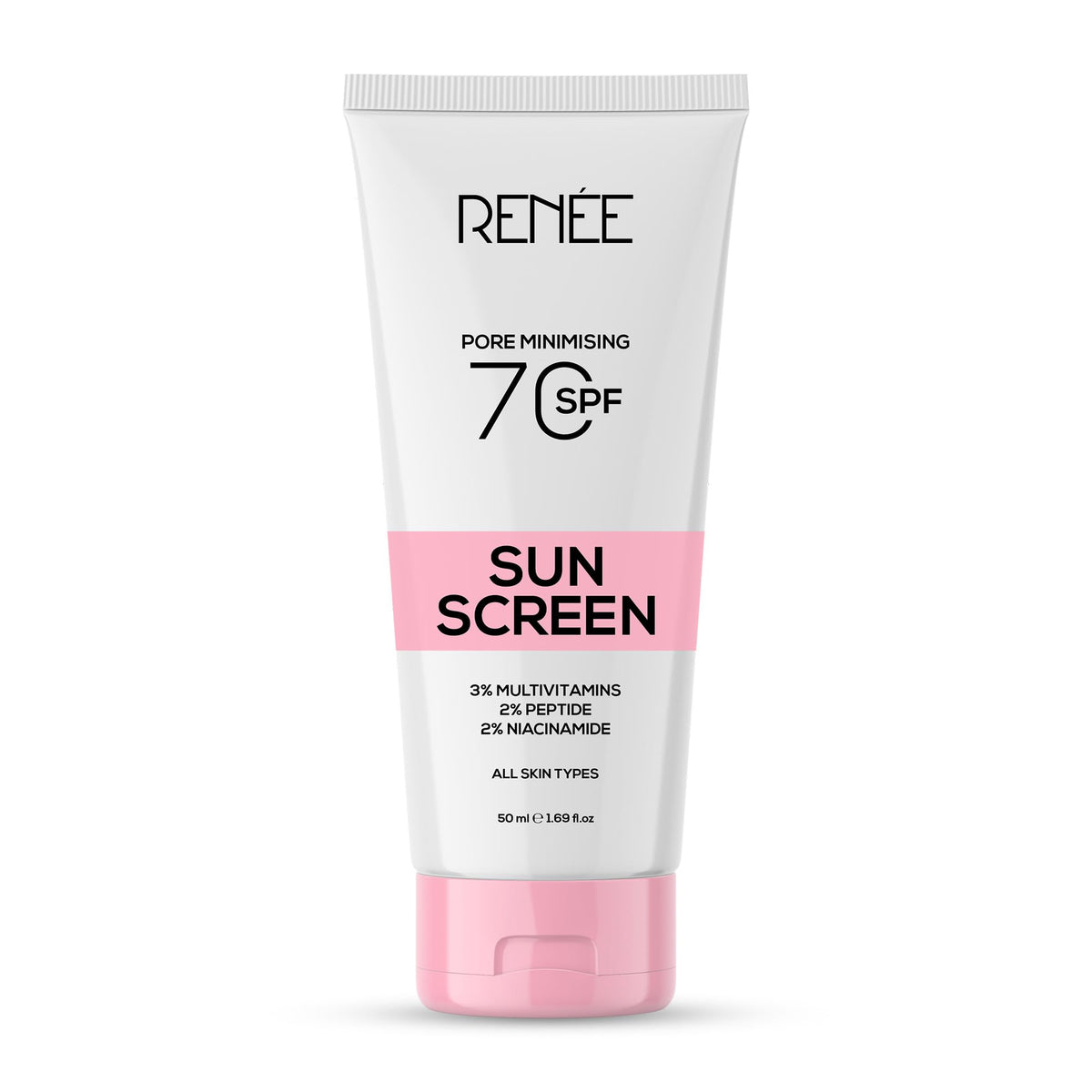 RENEE Pore Minimizing Sunscreen SPF 70 With 2% Niacinamide, 2% Peptide & 3% Multivitamins, 50Ml