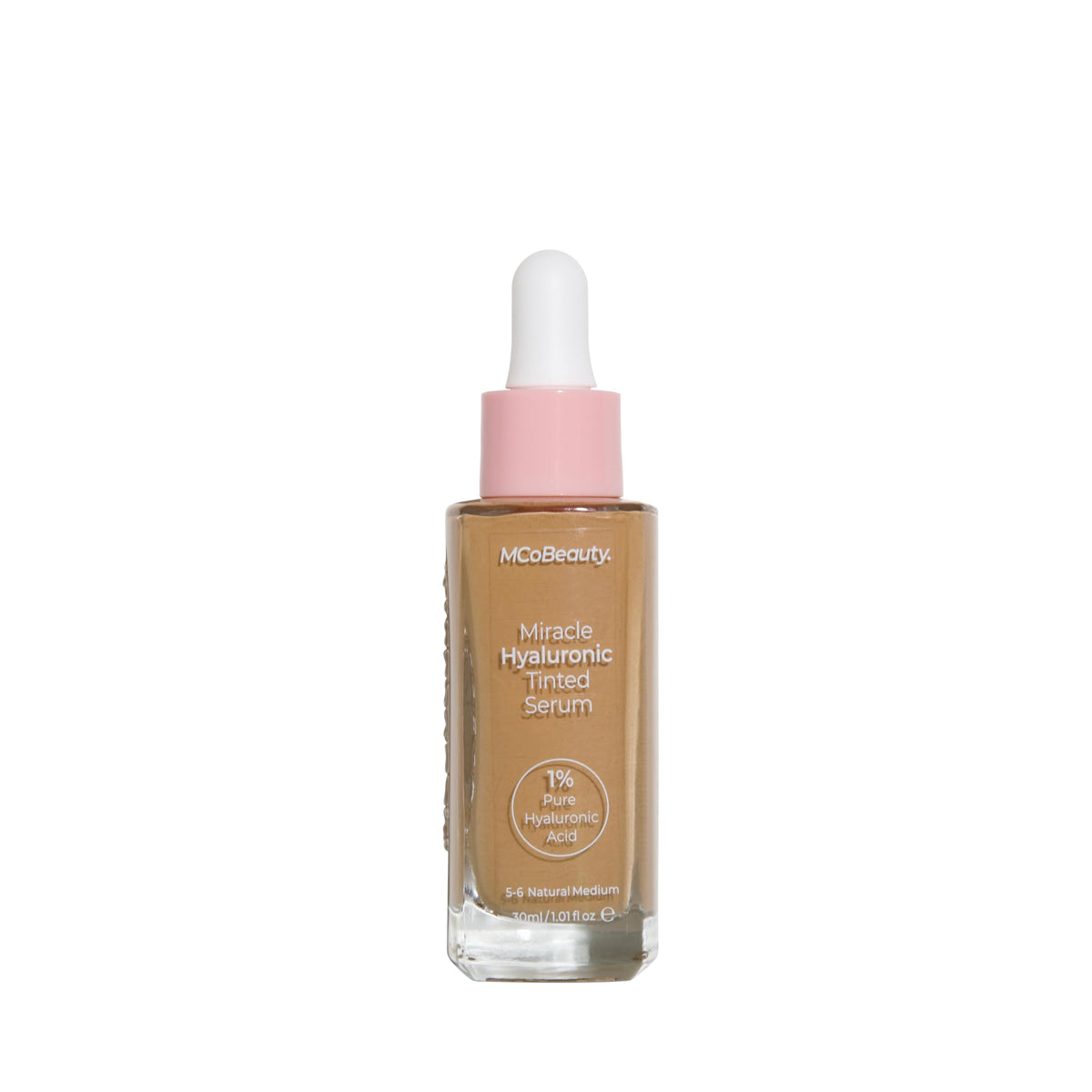 MCoBeauty Miracle Hyaluronic Tinted Serum, 5-6 Medium/Tan, Hydration & Glow for Radiant Skin, Vegan, Cruelty Free Cosmetics