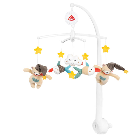 Fehn 060249 Bruno Musical Mobile - Music Box Mobile with Bruno the Bear and His Friends - for Babies Up to 5 Months - Height : 65 cm, Diameter 40 cm