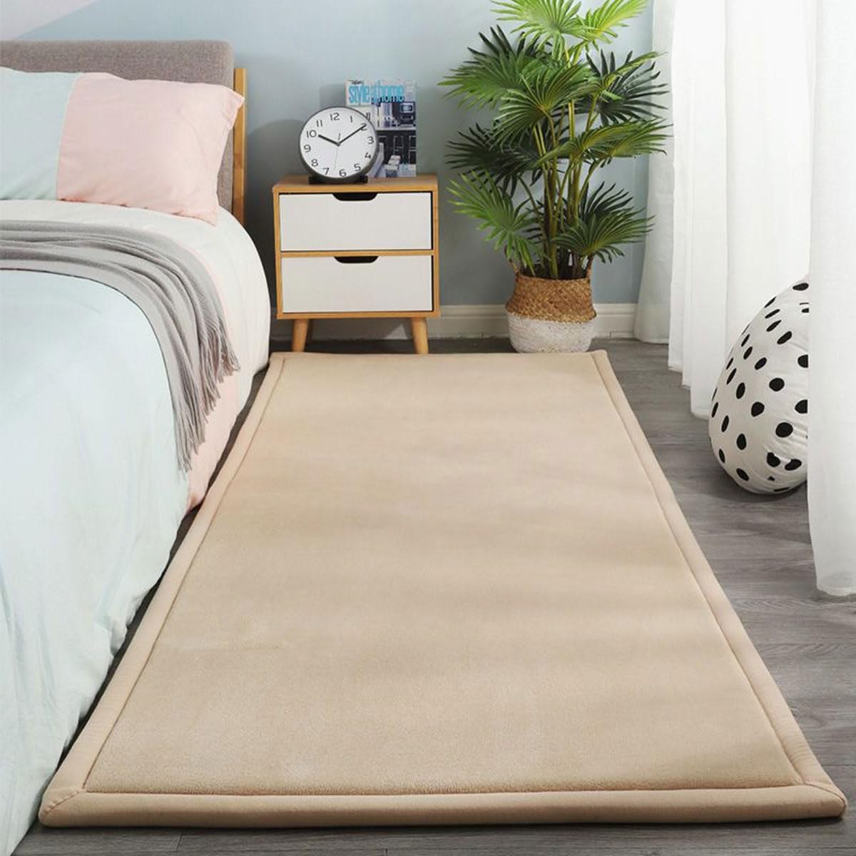 Dmkjdzsw Play Crawling mat for Nursery Baby, Extra Soft Activity Floor Mat for Kids Playroom Bedroom-Beige-100 * 150cm