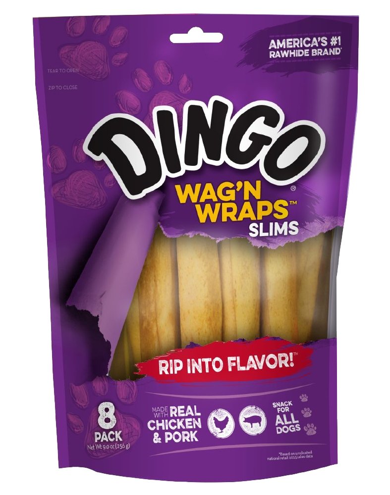 Dingo WagÃƒÆ’Ã†â€™Ãƒâ€šÃ‚Â¢ÃƒÆ’Ã‚Â¢ÃƒÂ¢Ã¢â€šÂ¬Ã…Â¡Ãƒâ€šÃ‚Â¬ÃƒÆ’Ã‚Â¢ÃƒÂ¢Ã¢â€šÂ¬Ã…Â¾Ãƒâ€šÃ‚Â¢n Wraps Slims 8 Count, Made With Real Chicken And Pork, For All Dogs