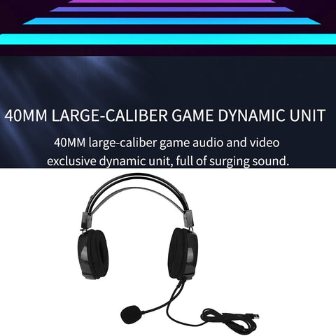 Wired Gaming Headset for PC, Multicolor RGB Headphone with Omnidirectional Microphone for PCPS4