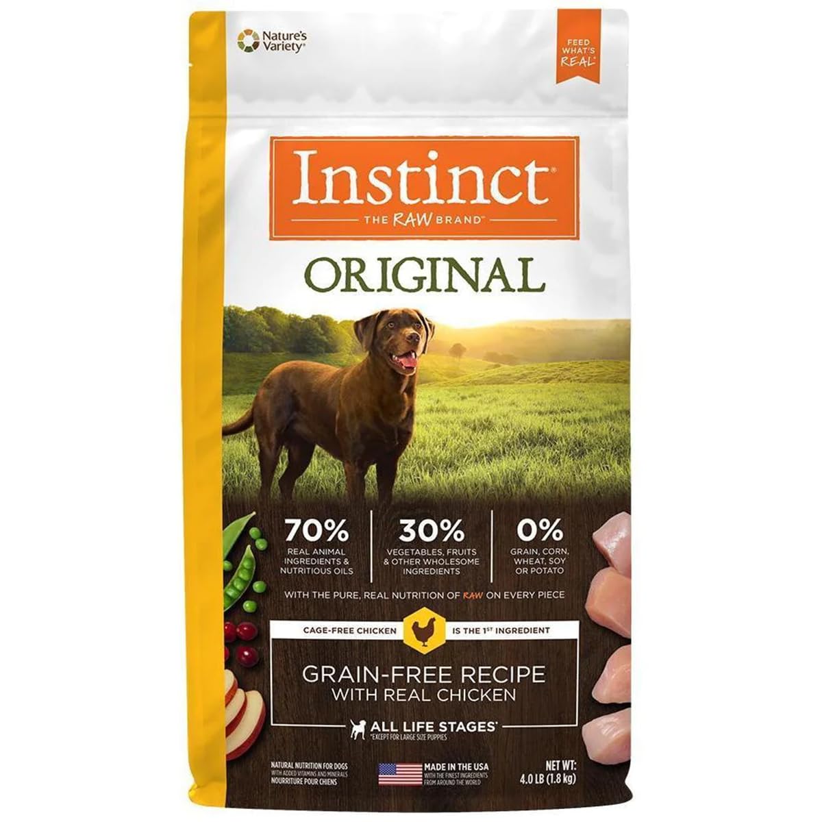 Instinct Original Grain Free Recipe with Real Chicken Natural Dry Dog Food, 4 lb. Bag