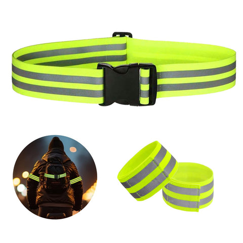 EQLEF Reflective Running Vest, 3 Pcs High Vis Reflective Gear Reflective Strap Safety Belt Bicycle Safety Belt Safety Belt Safety Belt Reflective Bracelets for Walking in the Night