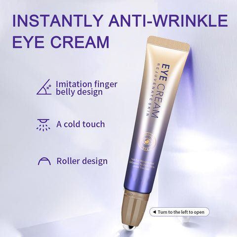 ISHERBIN Under Eye Roller Cream For Dark Circles And Puffiness, Under Eye Cream With 360Ã‚Â° Massage Ball Reduce Wrinkles, Dark Circle Eye Cream Tightens Under Eye Bags And Puffiness for Women