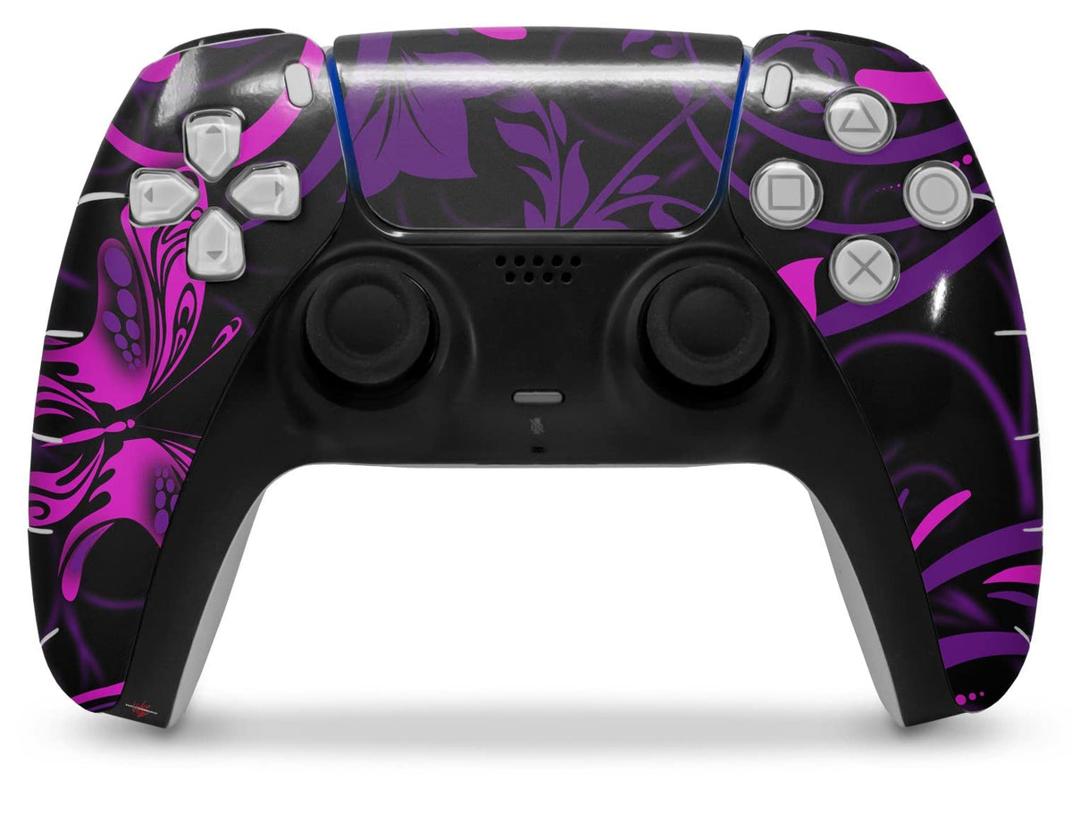 WraptorSkinz Skin Wrap Compatible with Sony PS5 DualSense Controller Twisted Garden Purple and Hot Pink (Controller NOT Included)