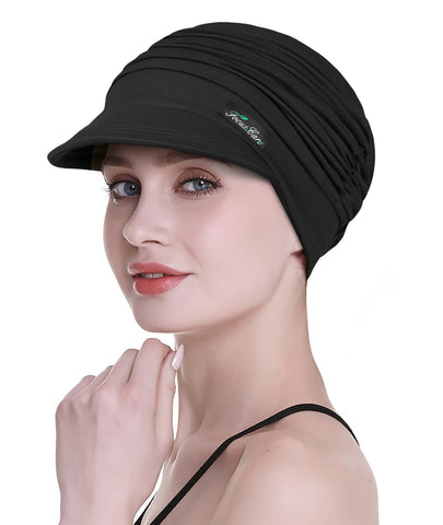 FocusCare Elastic Bamboo Baseball Cap for Chemo Women Gifts for Chemotherapy Patients Black