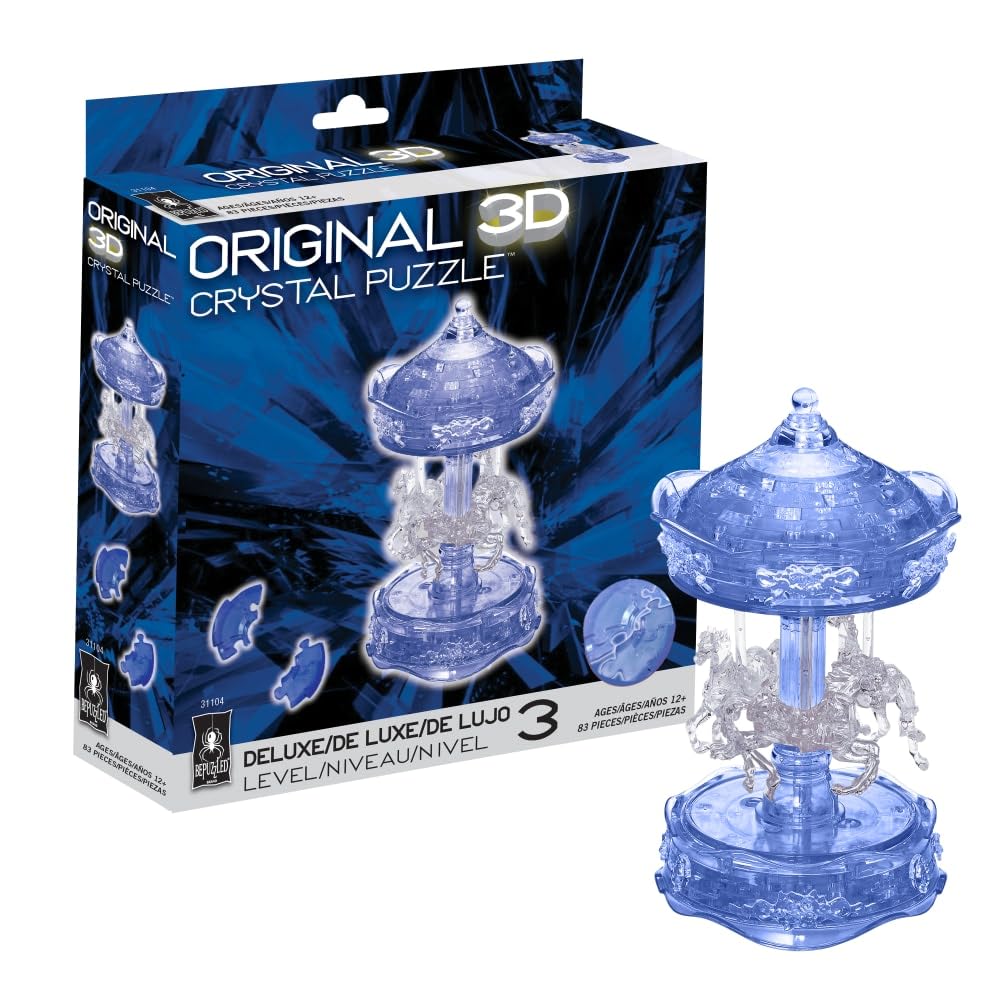 BePuzzled | Carousel Deluxe Original 3D Crystal Puzzle, Ages 12 and Up