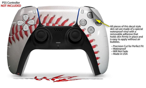 WraptorSkinz Skin Wrap Compatible with Sony PS5 DualSense Controller Baseball (Controller NOT Included)