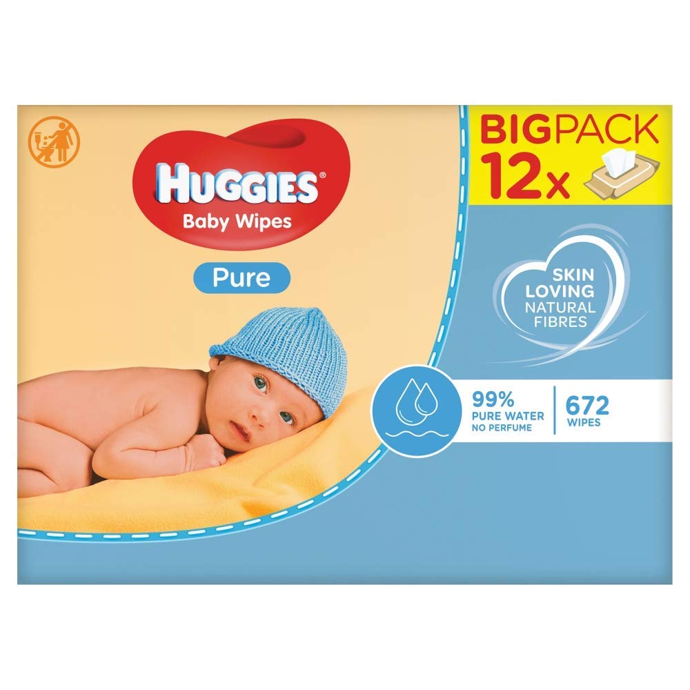 Huggies Pure Baby Wipes - 12 Packs (672 Wipes Total)