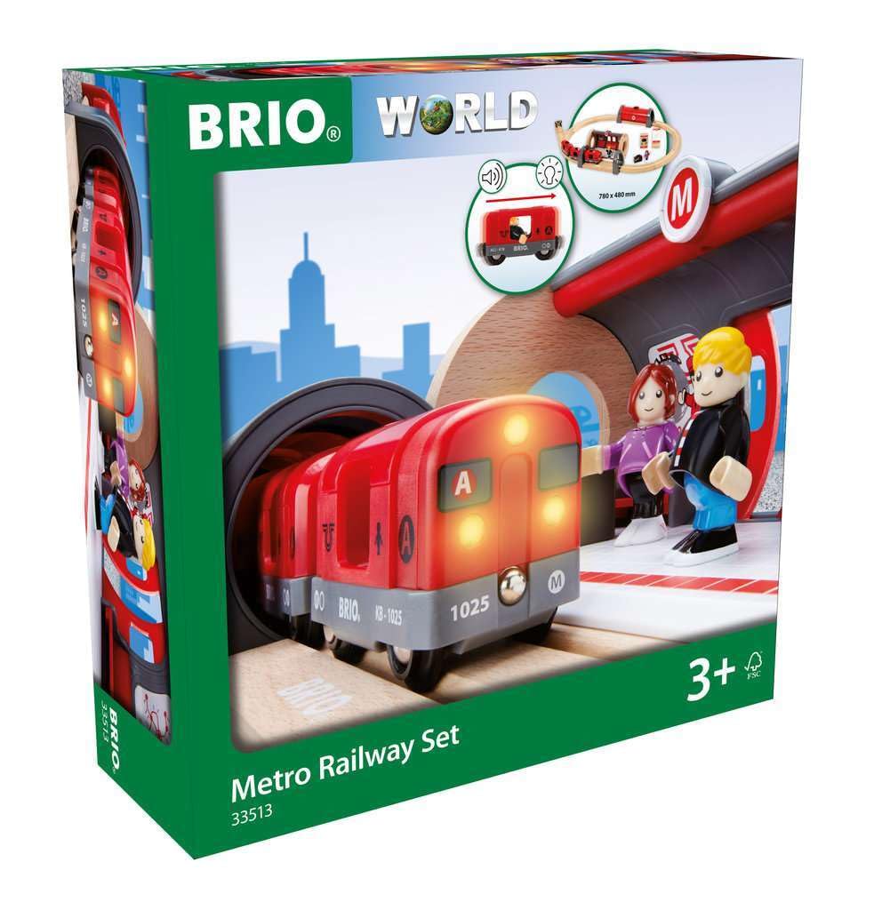 BRIO World Metro Train Set for Kids Age 3 Years Up - Wooden Railway Accessories and Add Ons - Gifts for Boys and Girls