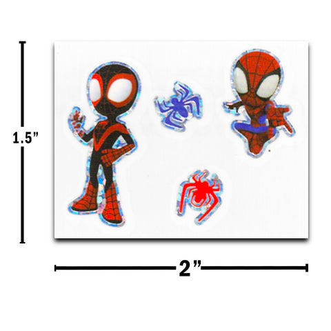 Marvel Spidey and His Amazing Friends Tattoos Party Favors Bundle ~ 72 Perforated Individual 2" x 2" Spidey Temporary Tattoos for Kids Boys Girls (Spiderman Party Supplies)