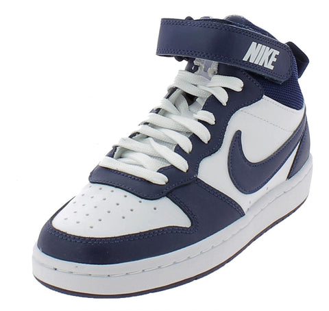 Nike Boy's Court Borough Mid 2 (Little Kid), White/Blue Void/Signal Blue, 1.5 M US