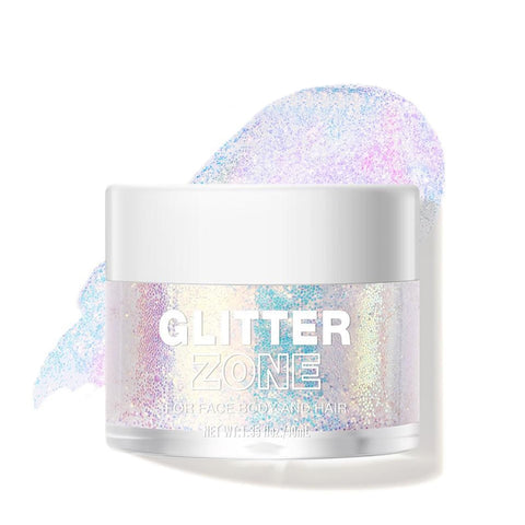 MIELIKKI Glitter Gel for Face and Body, Sparkling Holographic Body Shimmer Gel, Reflective Diamond Sequins Pigment for Eye Lip Hair Nails Paint, Festival Rave Accessories, 02