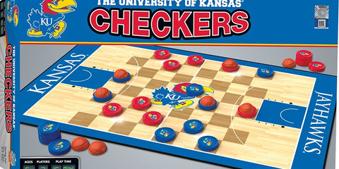 MasterPieces Family Game - NCAA Kansas Jayhawks Checkers - Officially Licensed Board Game for Kids & Adults