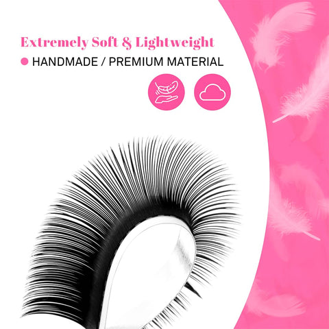 TDANCE Cashmere Lash Extensions Super Matte Black Classic Lash Extensions CC Curl 0.03mm Thickness 8-15mm Individual Volume Lash Extensions for Professional Salon Use(0.03-CC,8-15mm)