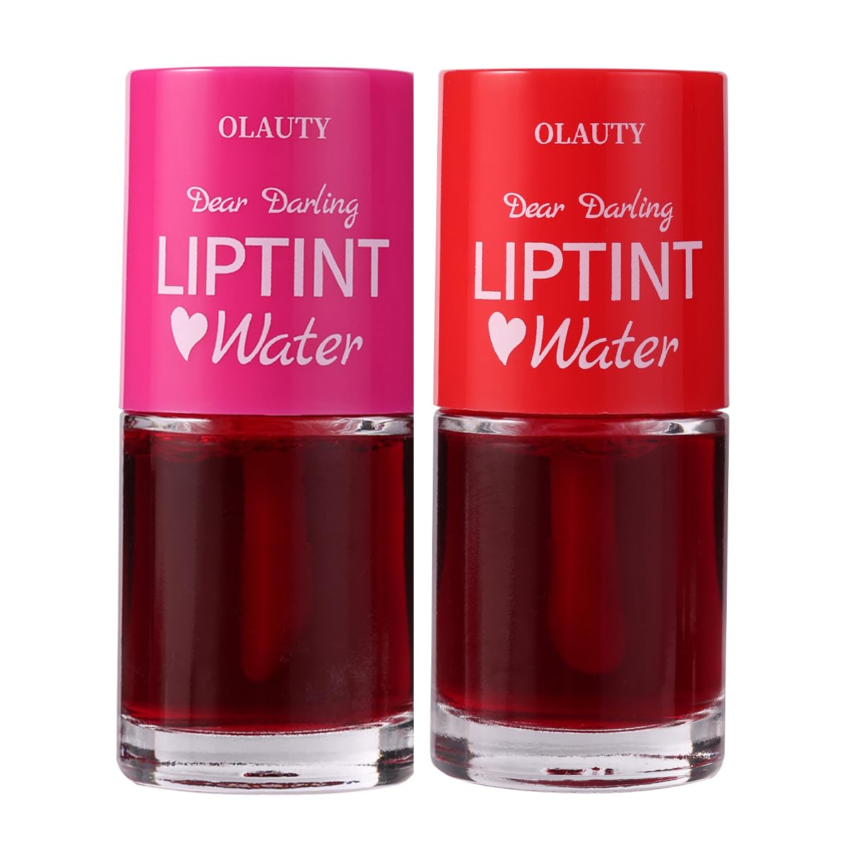 Water Lip Tint Strawberry/Cherry,korean Lip Tint Stain Natural Moisturizing& Non-sticky,Lip/Eye/Cheek 3 in 1 Lip Gloss?Smudge-proof & Lightweight,Vivid Color