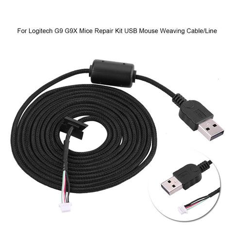 Serounder 2m USB Mouse Line Wire Cable Replacement Repair Accessory for Logitech G9/G9X Game Mouse