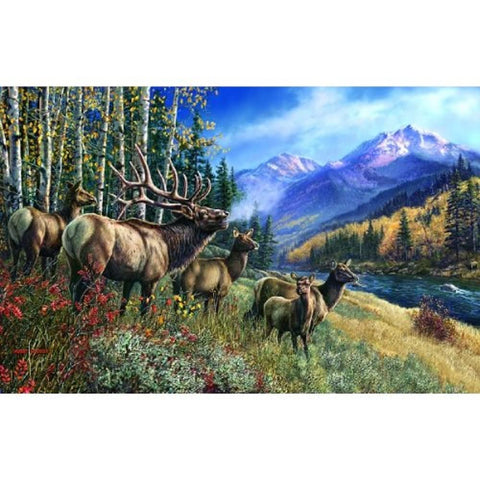 SUNSOUT INC - Elk Anthem - 1000 pc Jigsaw Puzzle by Artist: James Meger - Finished Size 19" x 30" - MPN# 28448