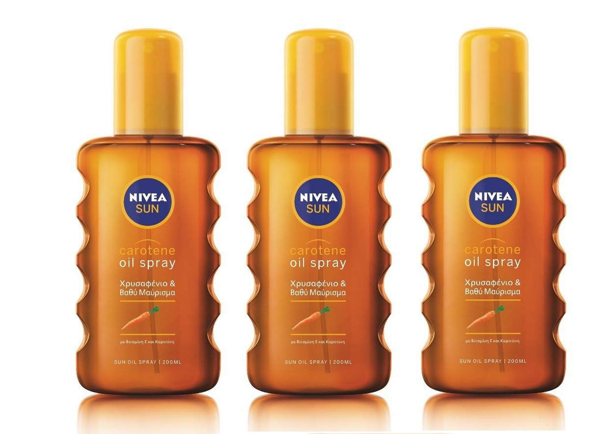Nivea Sun Nourishing Oil Spray SPF 6 Pack of 3 x 200 ml