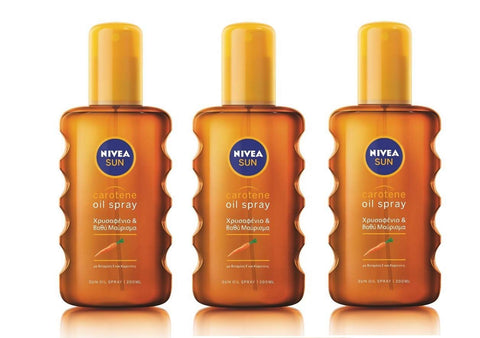 Nivea Sun Nourishing Oil Spray SPF 6 Pack of 3 x 200 ml