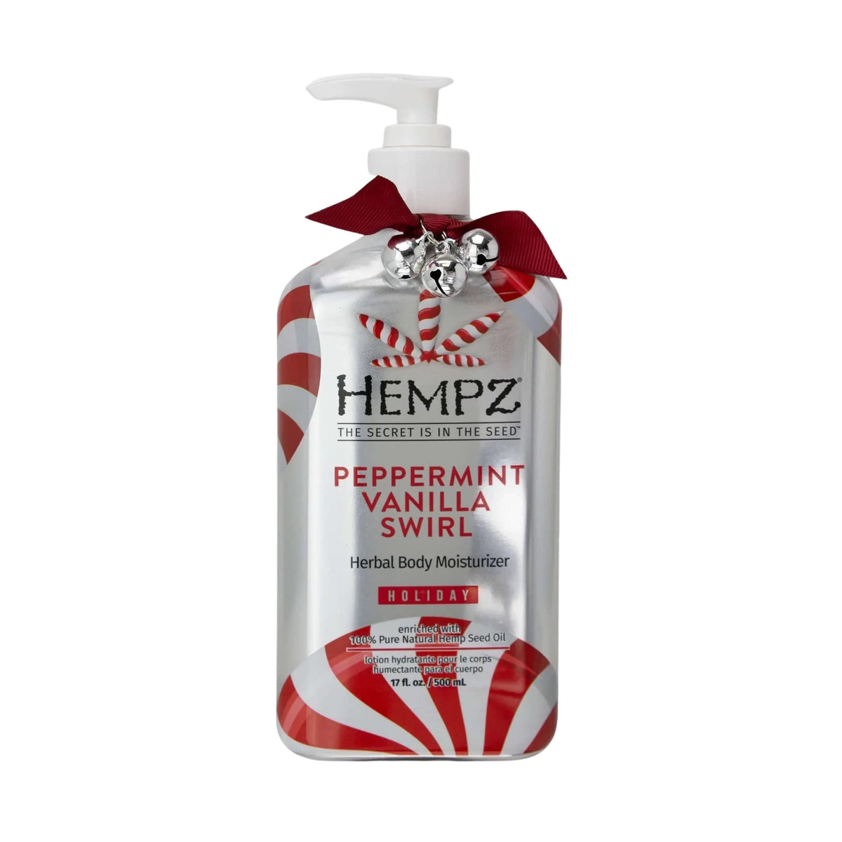 Hempz Limited Edition Lotion, Peppermint Vanilla Swirl Herbal Body Moisturizer, 17 oz.